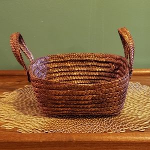 Dark Brown Basket with Handles